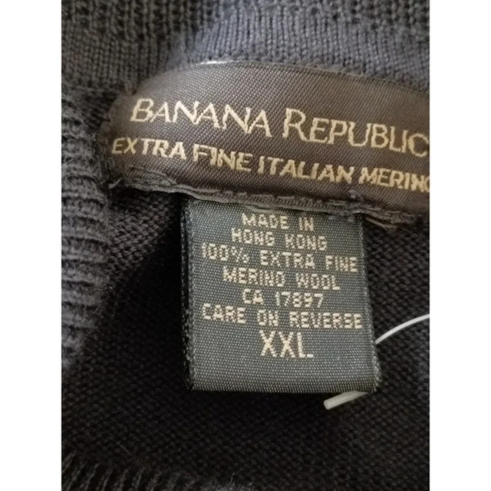 Banana Republic Extra Fine Italian Merino Wool Turtleneck Sweater Men XL Dk Grey